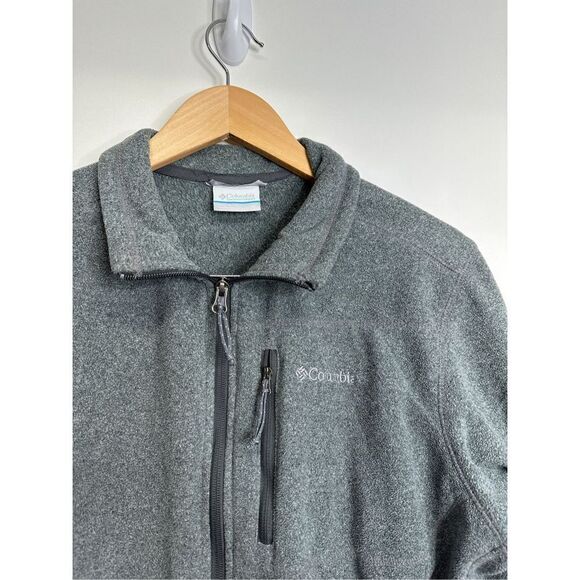 Columbia Jacket Mens Long Sleeve Gray Full Zip Fleece Size Medium - Picture 5 of 8